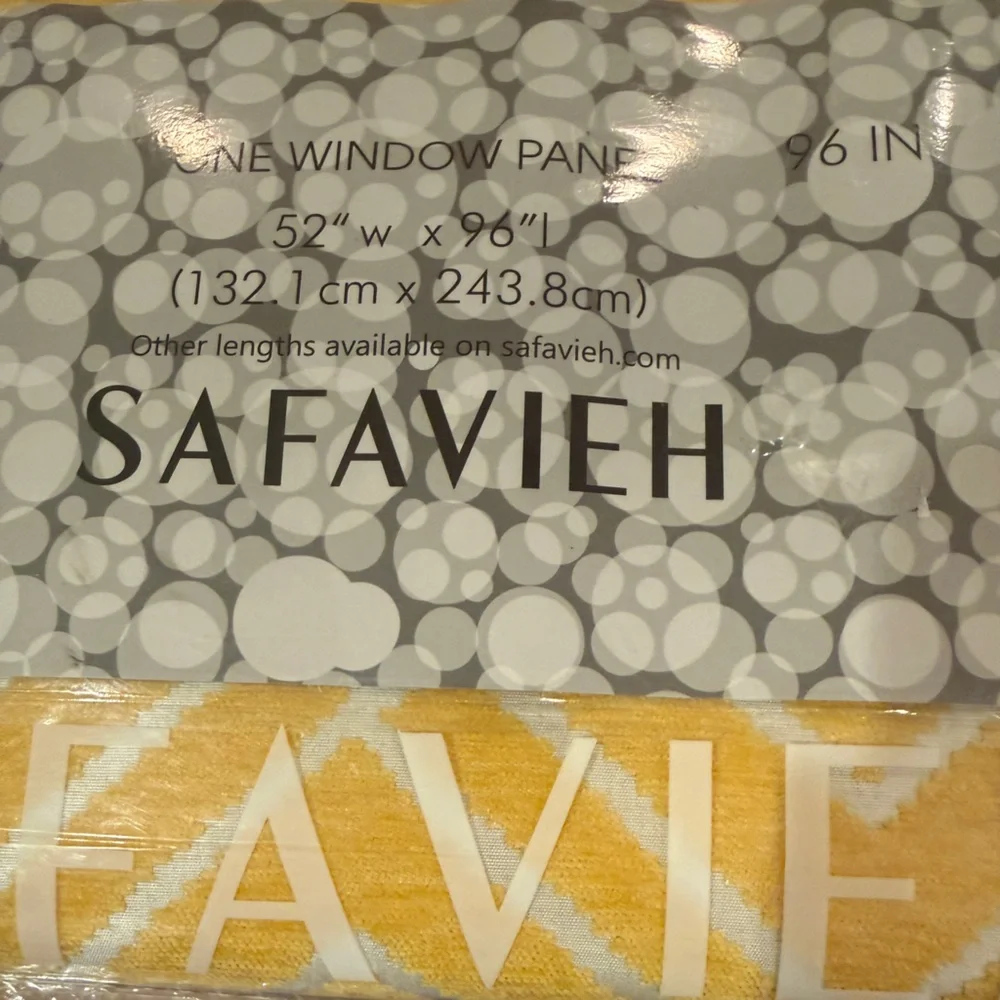 Safavieh Yellow and White Chevron Window Panel. ONE Window Panel. NEW 52” x 96”
